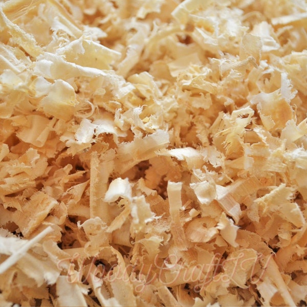 Wood shavings. Wooden chips. decoration supply. DIY craft. Floristry material. filling chips. copeaux bois. Neatly packaged