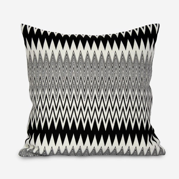 Housse de coussin noire, housses boho euro shams, oreiller géométrique noir et blanc, housse de coussin pour canapé, cadeau pour la maison oreiller unique