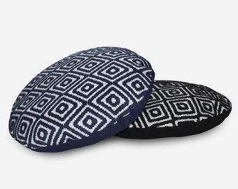 Jacquard Round Floor Cushion, 100% Cotton Pillow Cover