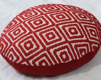 Bodenkissen aus Baumwolle Jacquard: Rundes Meditationskissen