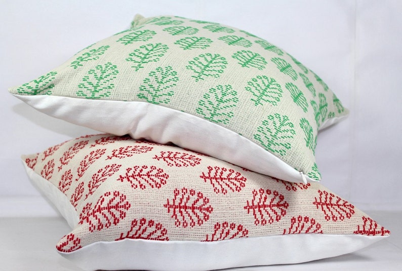 Luxury cushion cover, throw pillows covers 18 x 18, red and green pillows, euro pillow covers, 24x24 pillow cover, christmas pillowcase image 5