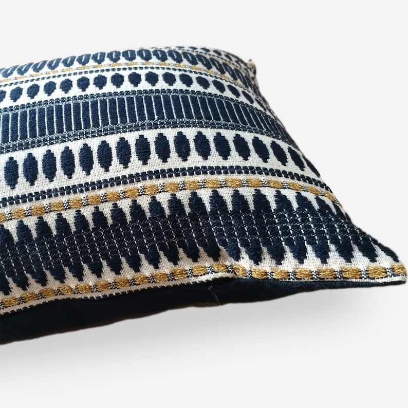 Extra Long Lumbar Pillow 14 X 36 Pillow Cover Blue Lumbar Etsy