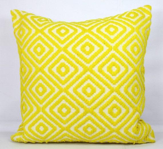 Lemon Pillow Shams Throw Pillow Covers 20x20 Yellow Pillow Etsy