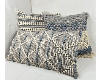 Handgewebter Boho-Kissenbezug: Ethnisches Wohnkultur-Kissen