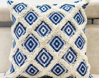 Getuft kussen, tuftkussenhoes in diamantstijl, designer kussenslopen, boho-kussenslopen