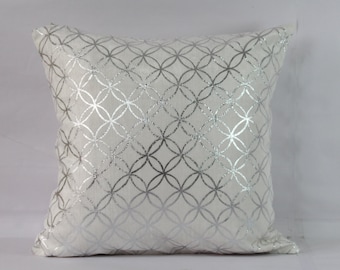 Silver velvet pillow, velvet cushion cover, 16 inch pillow cover, zippered pillow case, throw pillow cover 22x22, pillow cases personalized
