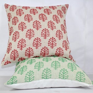 Luxury cushion cover, throw pillows covers 18 x 18, red and green pillows, euro pillow covers, 24x24 pillow cover, christmas pillowcase image 1