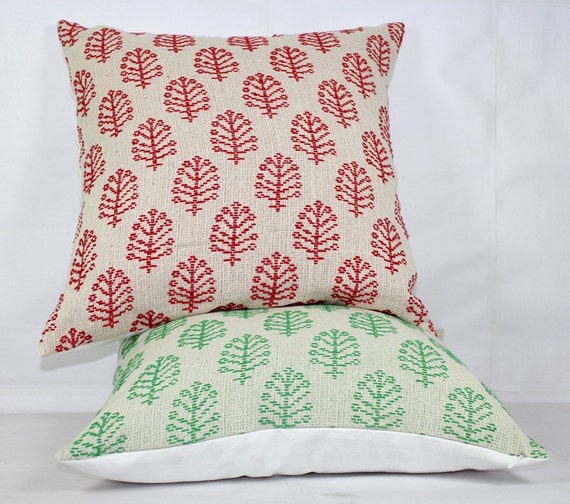 Green Pillow Covers 24x24 Red Decorative Pillows Christmas Etsy