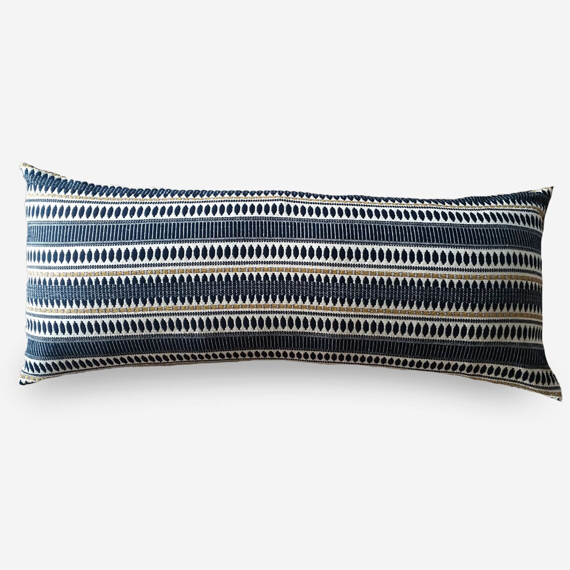 Extra Long Lumbar Pillow 14 X 36 Pillow Cover Blue Lumbar Etsy