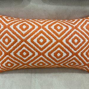 Pillow covers 24x16, 14x36 lumbar pillow cover, boho rectangle cushion cover orange, red, blue, black, extra long pillow, gifts for everyone