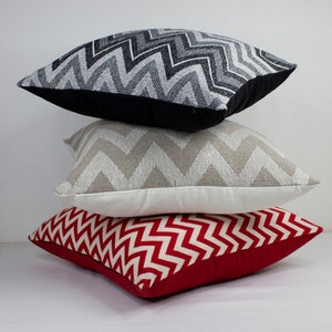 Throw pillow for bed, luxury cushion cover 20 x 20, zigzag pillowcase pattern, jacquard euro sham cover, 18x18 pillow covers