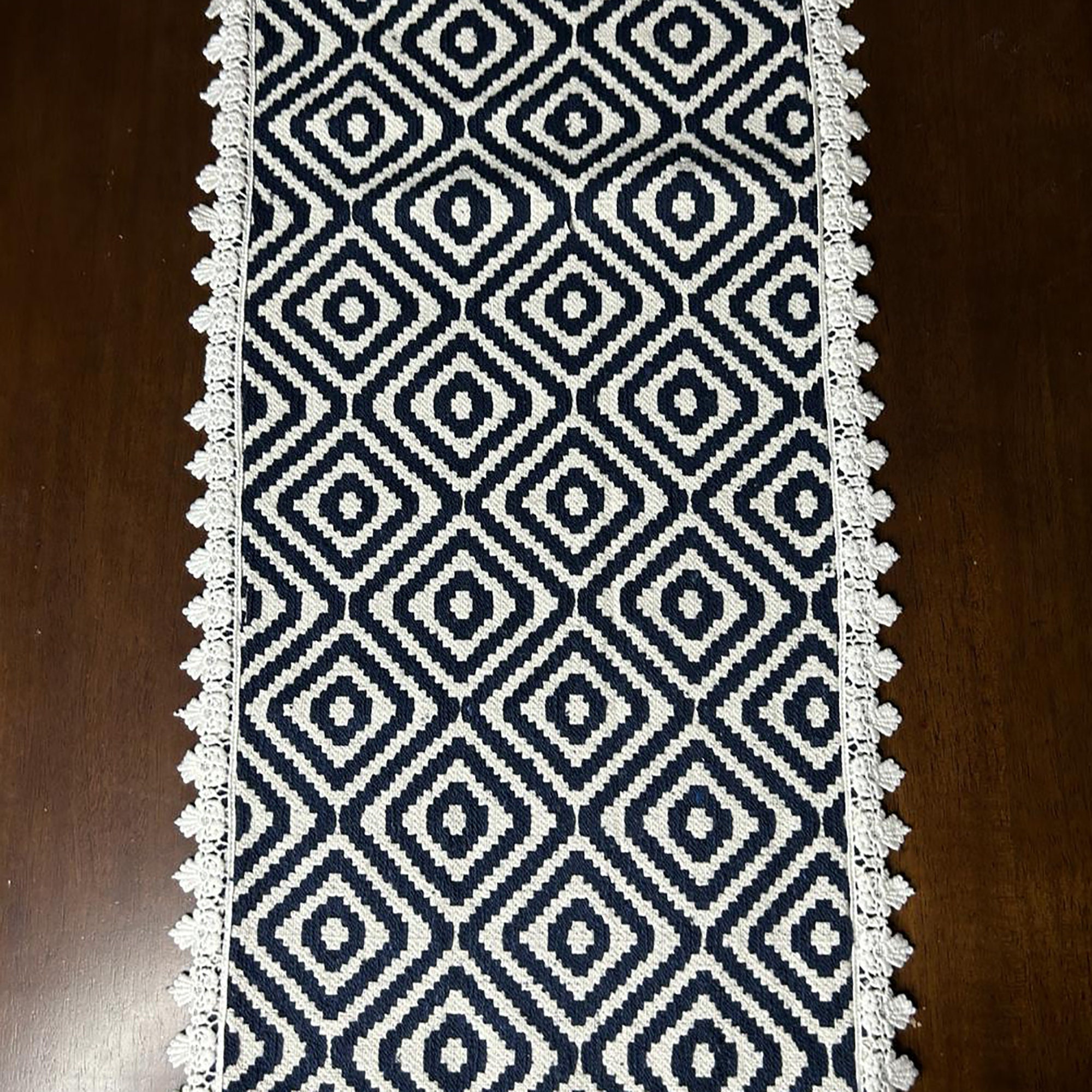 Buy Table Runner Blue and White Custom Handmade Table Runner Online in