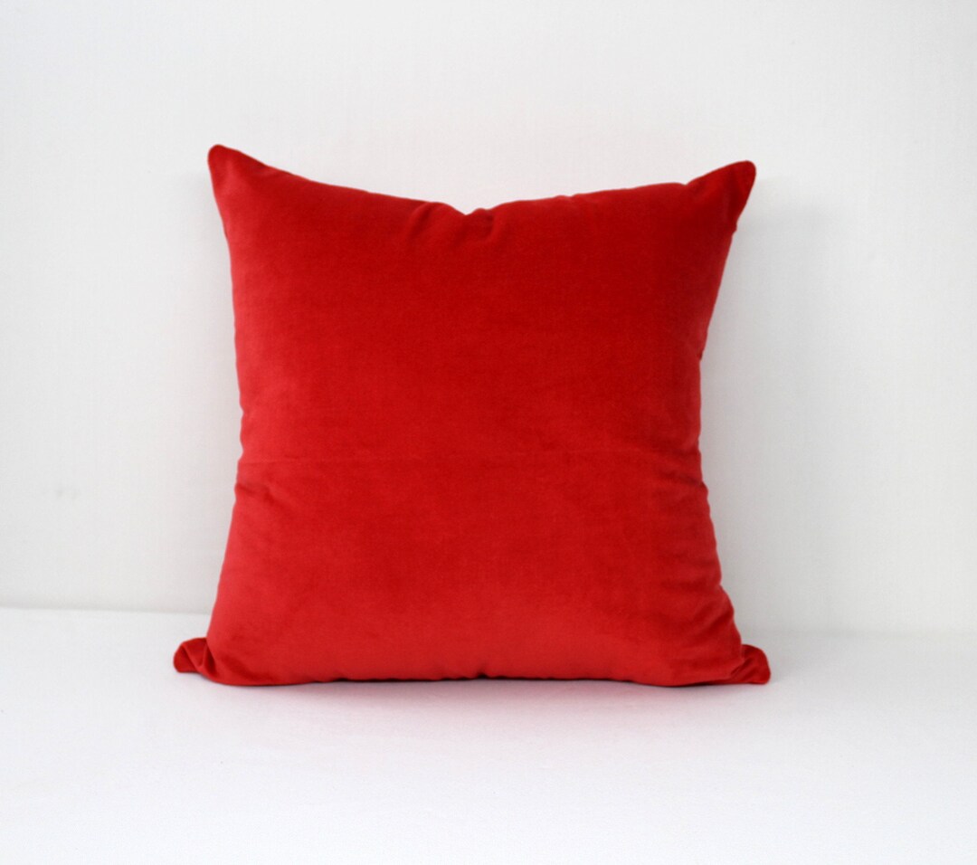 Velvet Pillow Covers 16x16 Red Pillow Cases Throw Pillow Etsy