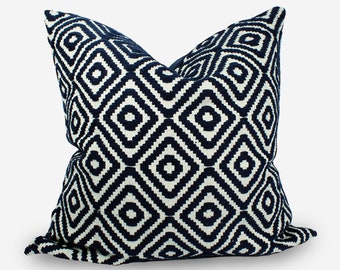 Navy blue cushion cover, large pillow covers, euro pillow covers, luxury throw pillows, euro bed pillow sham, boho blue pillow covers 20x20