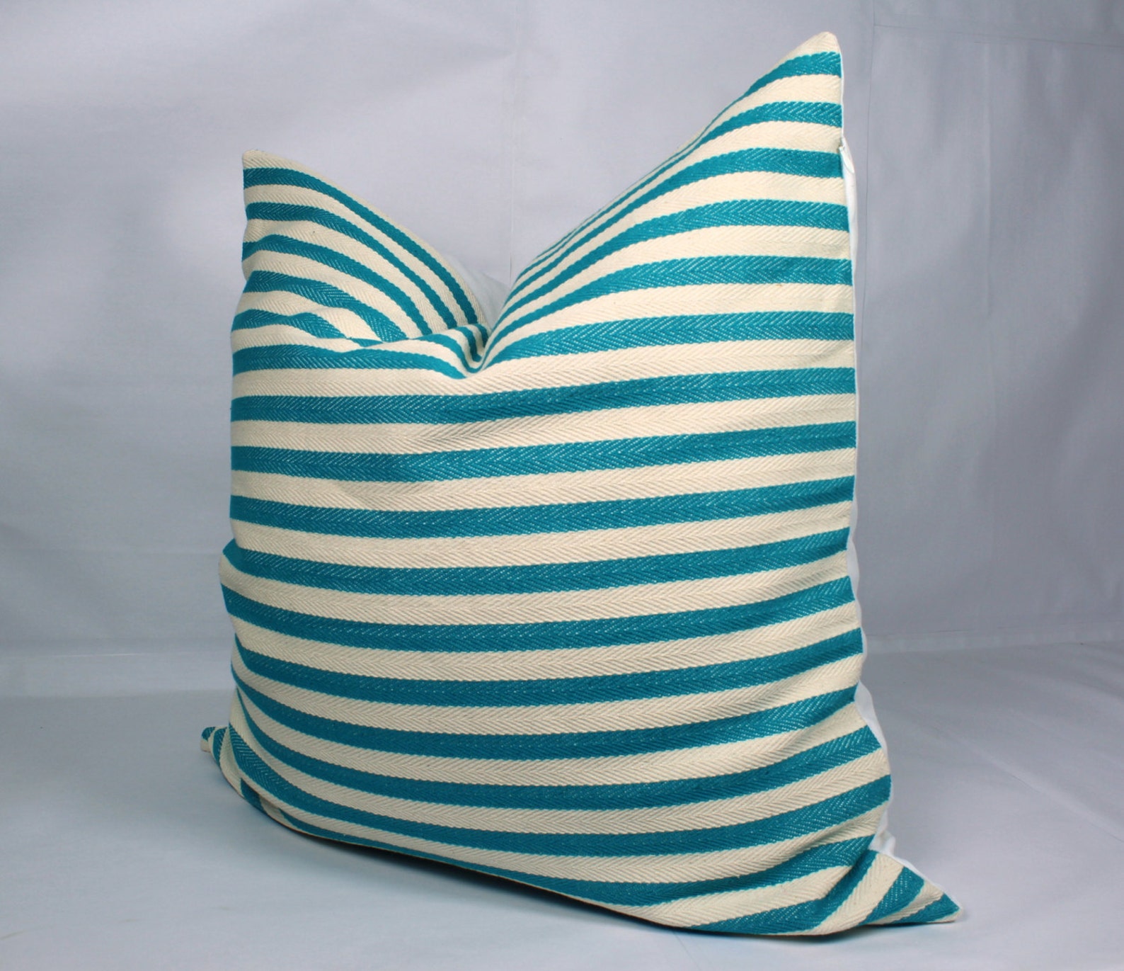 Pillow covers 20x20 teal / decorative throw pillows / striped Etsy