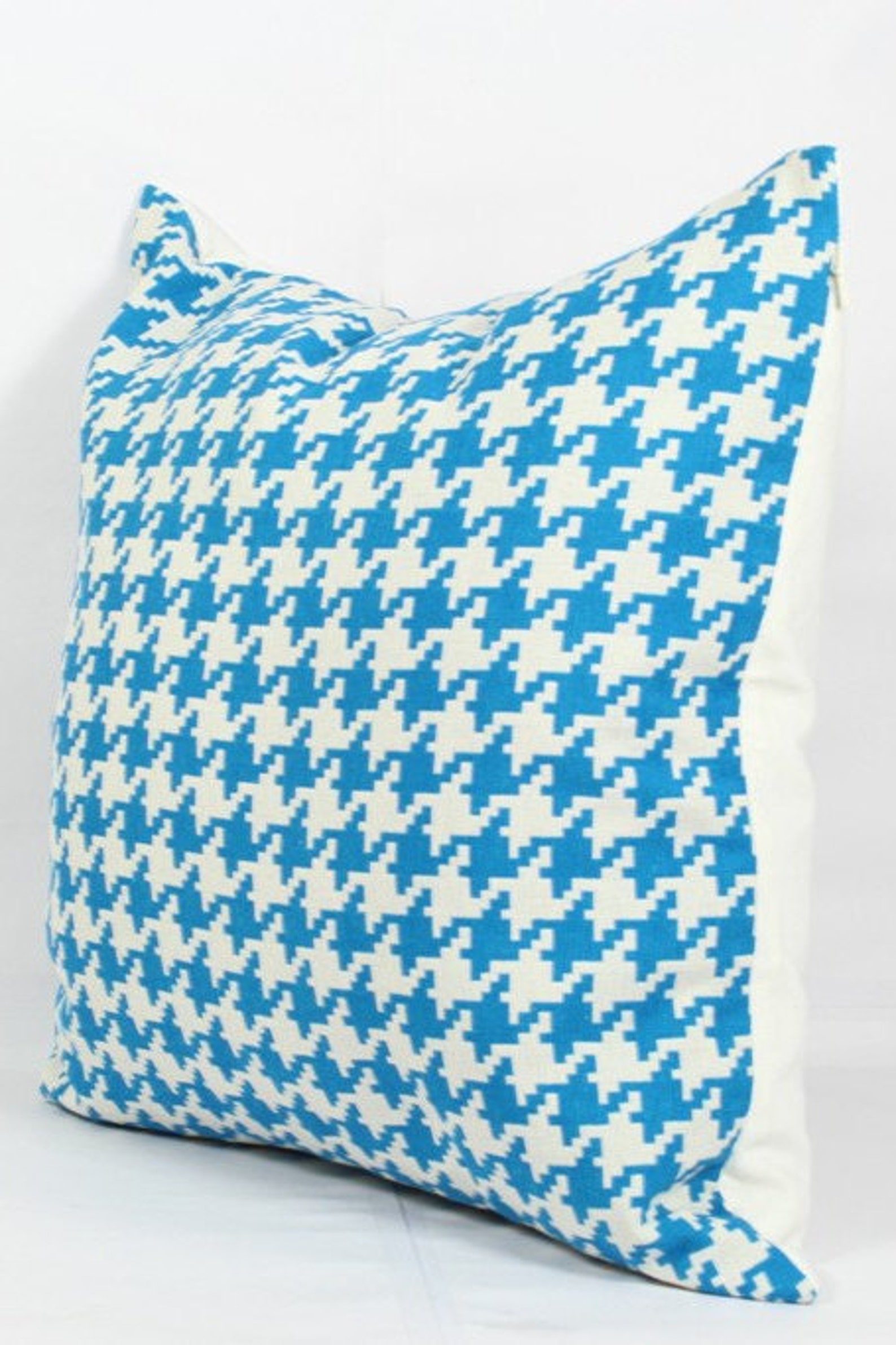 Houndstooth Pillow 26x26 Pillow Cover Turquoise Cushions Etsy