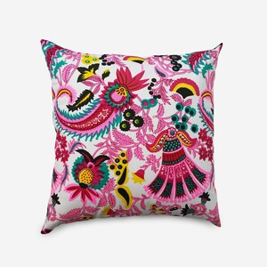 Housse de coussin à imprimé floral fait main : coussin décoratif 100 % coton