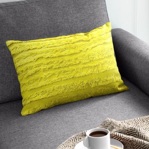 Lumbar pillow, extra long lumbar pillow cases for bed or sofa, yellow rectangle cushion cover, cozy pillowcases