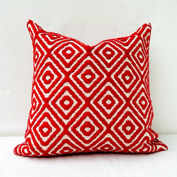 Pillow cover, cushion covers, red throw pillow covers, euro sham covers