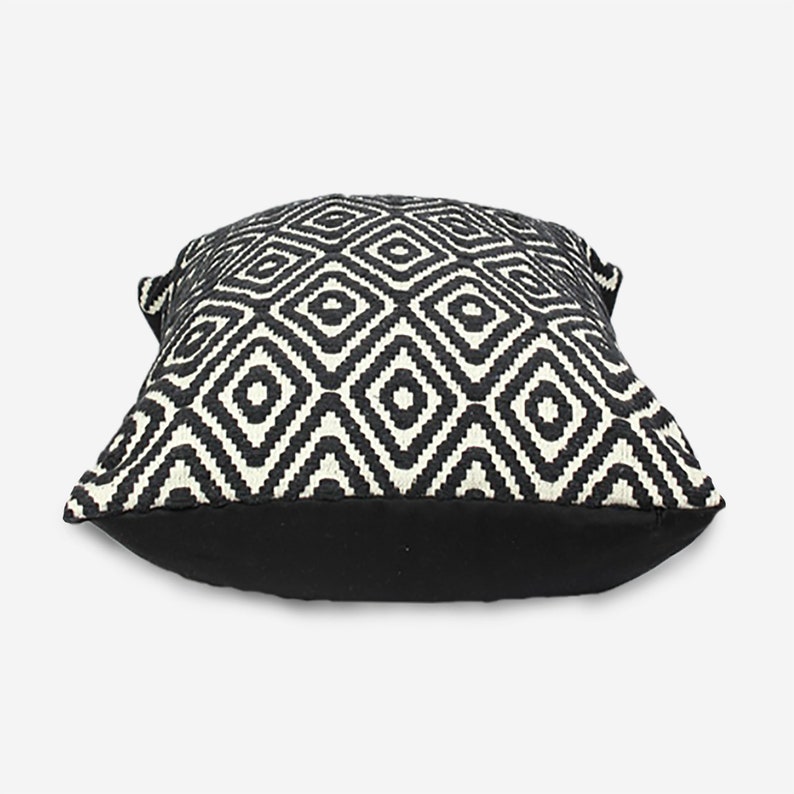 Black and White Geometric Pillow 26x26 Pillow Cover Euro Etsy