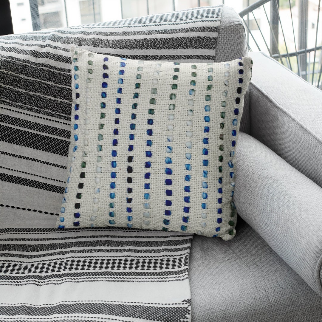 Buy Hand Loomed Pillow Cover Boho Chic Multicolor Stripe Throw Cushion
