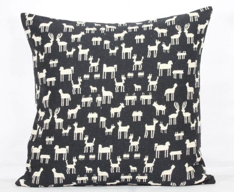 Black Pillow Cover 24x24 Throw Pillows Black And White Pillow Etsy