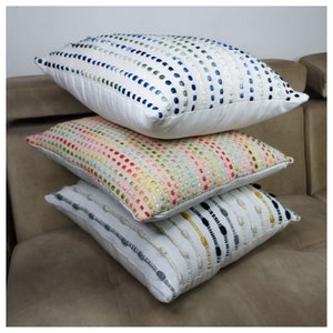Striped Boho Pillow Cover: Decorative Cotton Cushion, Euro Sham