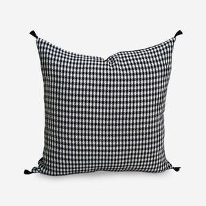 Houndstooth pillow, black and white pillow covers 20x20, houndstooth cushion, euro shams covers 26x26