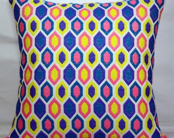 Jacquard Pillow Cover: Colorful Geometric Euro Sham