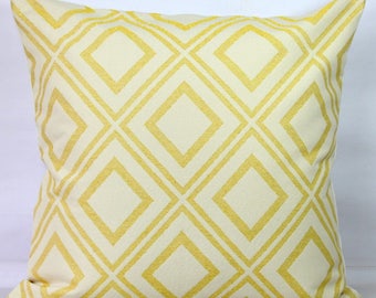 Yellow geometric pillow, couch cushion cover, 26x26 pillow cover, euro sham, pillow covers 20x20, 24x24 pillow cover, lemon pillowcases