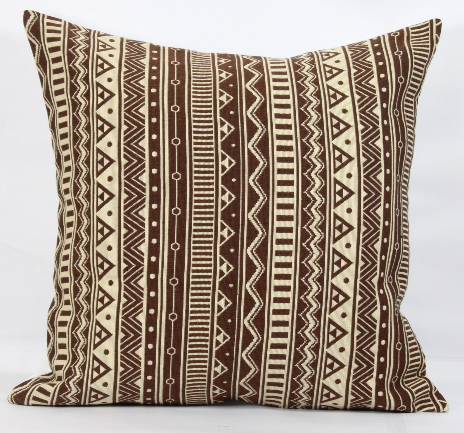 Brown geometric throw pillow 20x20 decorative maroon boho Etsy