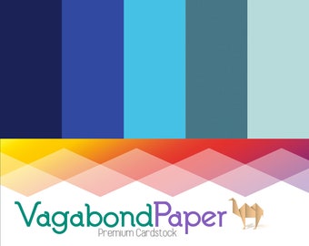Premium kartonpapier 8,5 x 11 inch – vijf tinten blauw – 65 pond. omslaggewicht: ideaal voor scrapbooking en kaarten maken