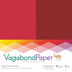 Papier cartonné haut de gamme 8,5 x 11 po. - Rouge et bordeaux - 65 livres. Poids de la couverture : parfait pour le scrapbooking et la fabrication de cartes !