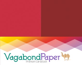 Premium Cardstock Paper 8.5 x 11 in. - Red & Maroon - 65 lb. cover weight - Perfect for Scrapbooking and Cardmaking!