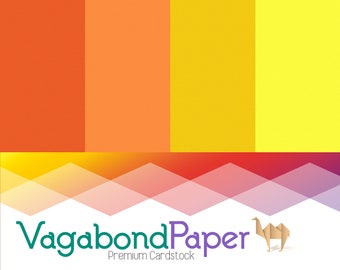 Premium Cardstock Paper 8.5 x 11 in. - Orange & Yellow - 65 lb. cover weight - Perfect for Scrapbooking and Cardmaking!