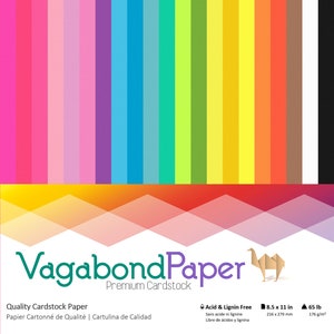 Cardstock 100 sheets 21 Colors Bright Rainbow 8.5 x 11 inch sheets 65 lb cover weight Assorted Premium Crafting Cardstock Paper Pack image 1