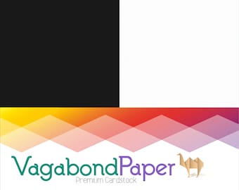 Papel cartulina premium 8,5 x 11 pulgadas - Blanco y negro - 65 libras. Peso de la cubierta: ¡perfecto para álbumes de recortes y tarjetas!
