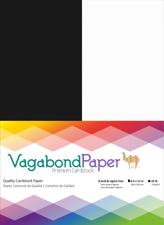 Premium Cardstock Paper 8.5 X 11 In. Black & White 65 Lb. Cover Weight  Perfect for Scrapbooking and Cardmaking 