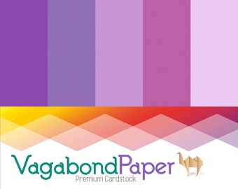 Premium Cardstock Paper 8.5 x 11 in. - Five Shades of Purple - 65 lb. cover weight - Great for Scrapbooking and Cardmaking