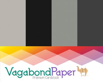 Premium Cardstock Paper 8.5 x 11 in. - Gray & Black - 65 lb. cover weight - Perfect for Scrapbooking and Cardmaking!