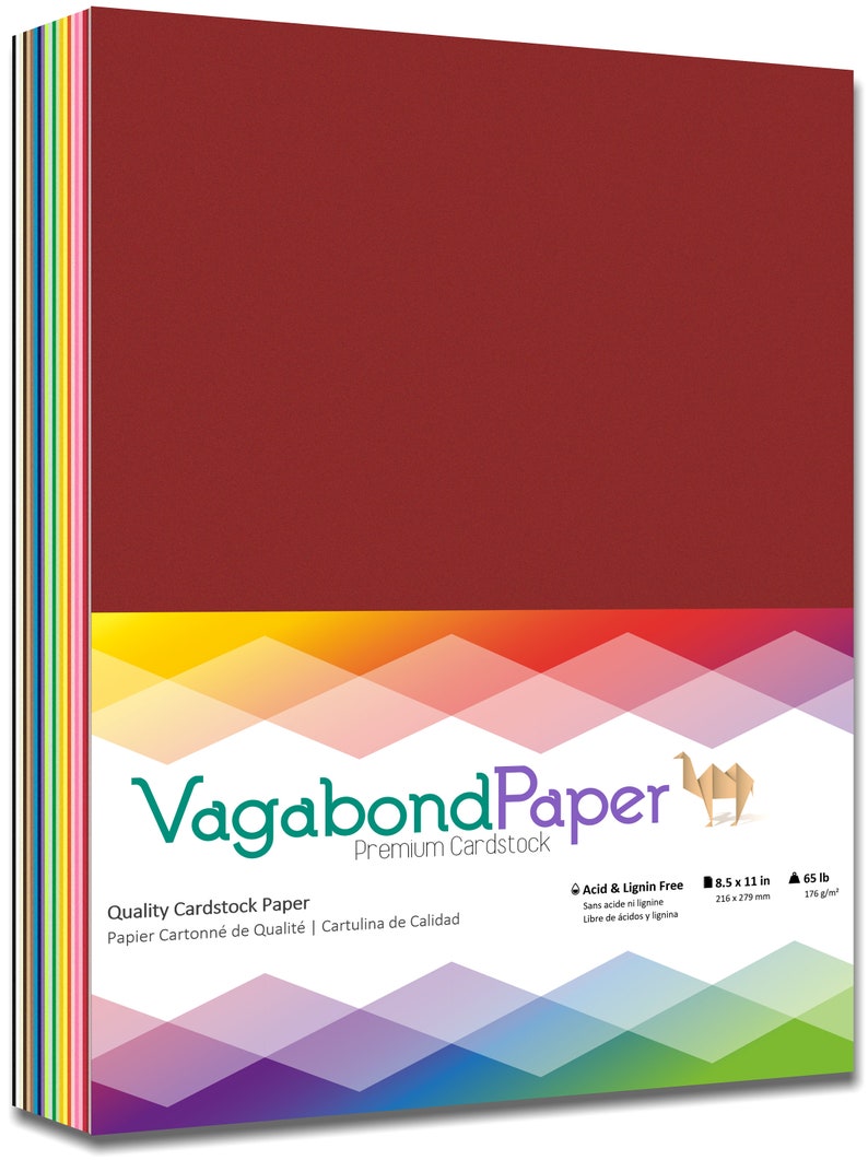 Cardstock 100+ sheets 21 Colors Rainbow - 8.5 x 11 inch sheets - 65 lb cover weight - Assorted Premium Crafting Cardstock Paper Megapack image 3