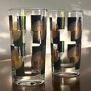 Vintage Black and Gold Glassware - Etsy