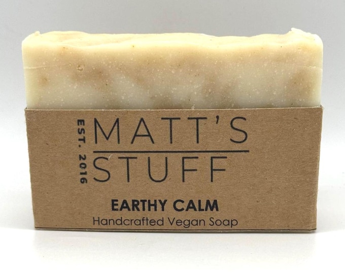 Earthy Calm Vegan Soap, Cocoa Butter, Kaolin Clay, Beet Root