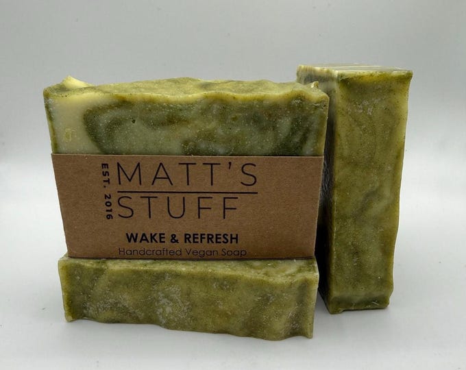 Wake and Refresh Soap Bar Clarifying Cocoa Butter Cold Process Natural Vegan Handmade