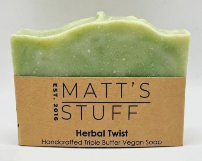 Herbal Twist Rosemary Tea Tree Soap Triple Butter Vegan Bar French Green Clay Spirulina