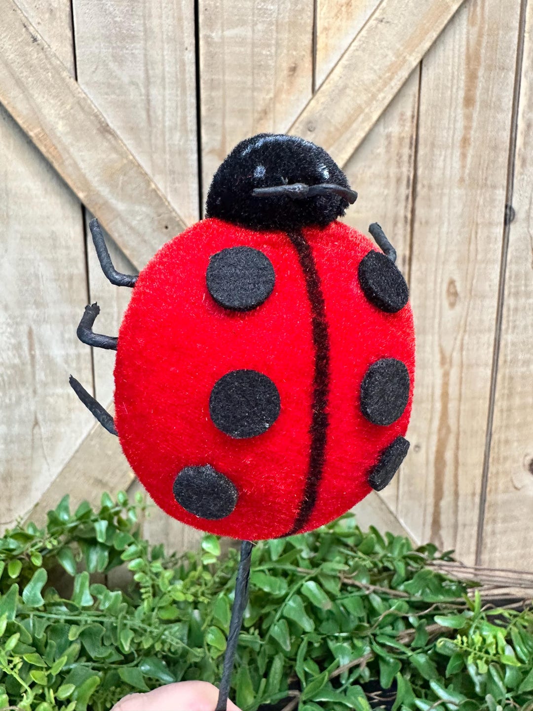 Lady Bug Pick, 6 Inches Tall With Pick, Wreath Attachment, Centerpiece ...
