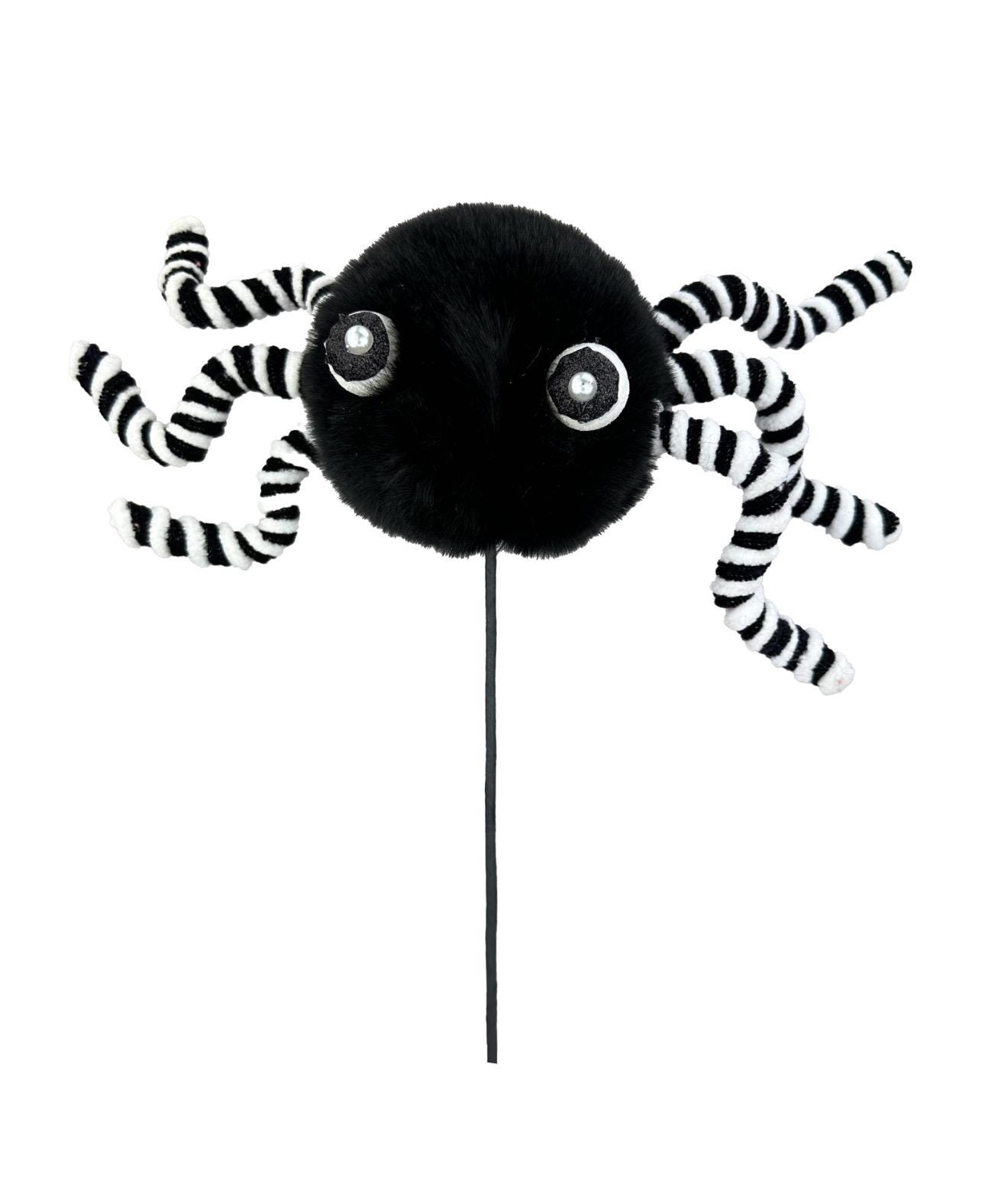 Spider Pick Black Fur Spider Pick, Halloween Decor, Tree Ornament, Wreath ...