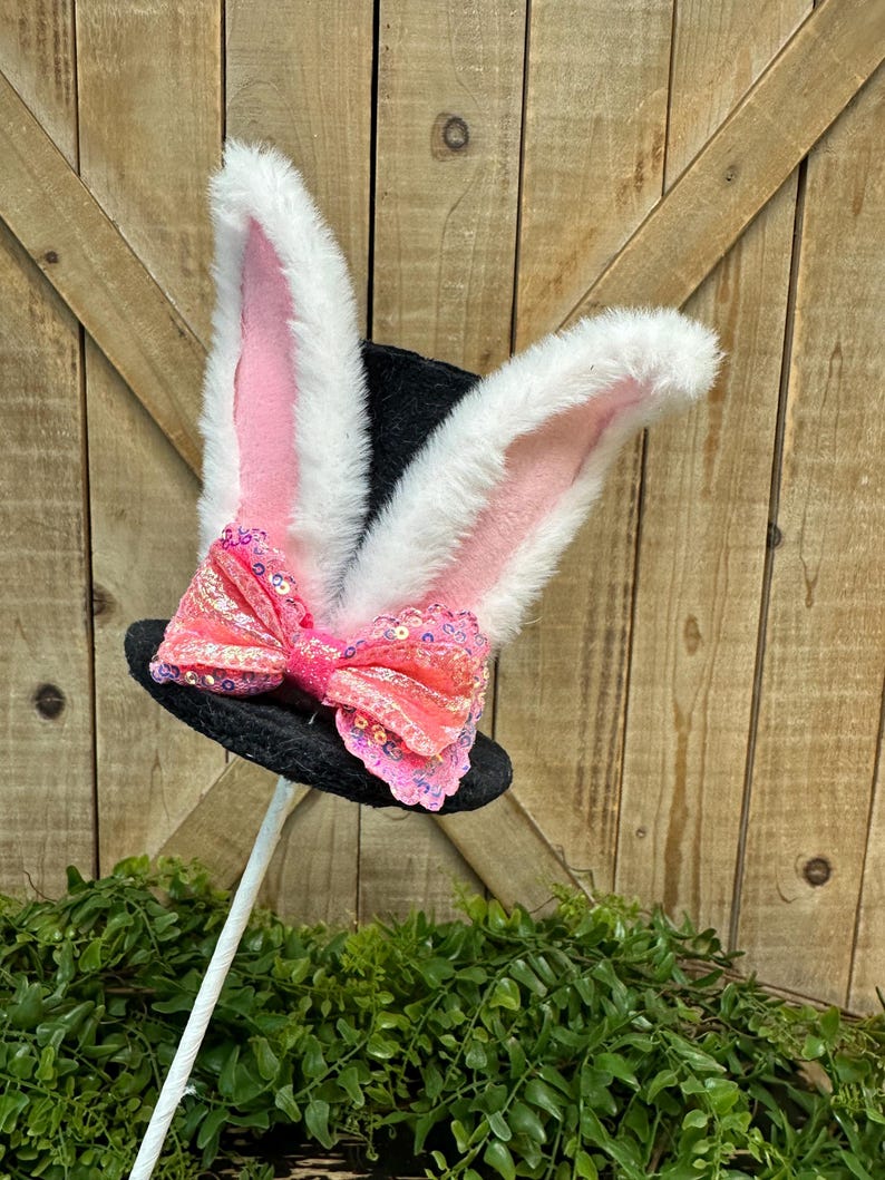 Bunny Ears Top Hat Pick, 17 Inches Tall, Wreath Attachment, Centerpiece ...
