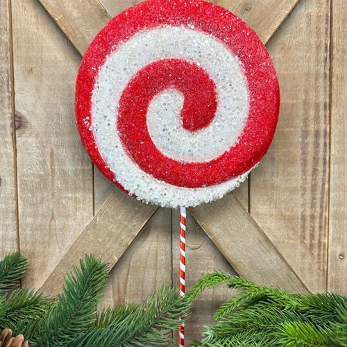 26 pouces, grand médiator à sucettes à la menthe poivrée rouge et blanche, faux bonbons, décoration d'intérieur, accessoire photo, décoration de Noël, fournitures pour couronnes