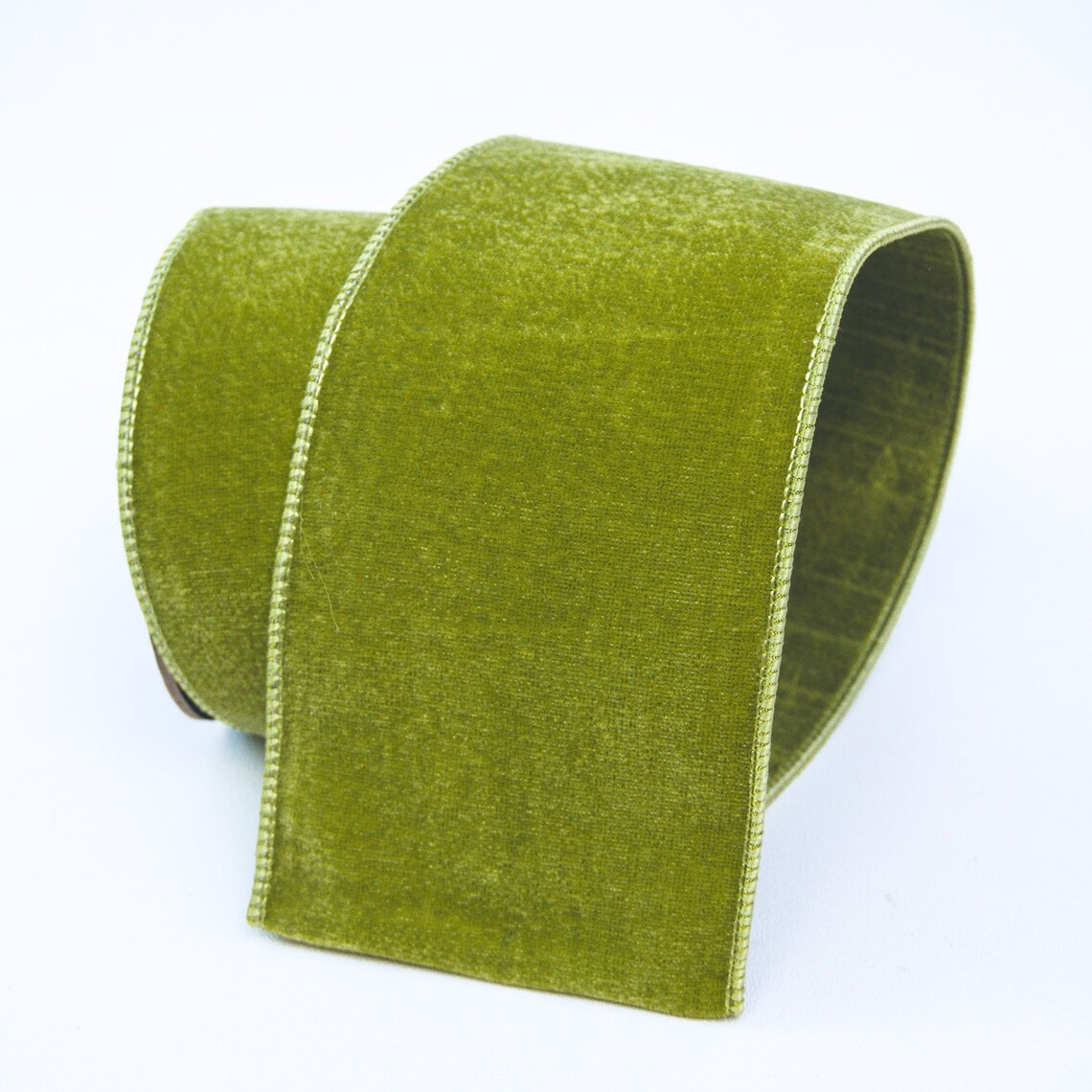 10 Yards Sage Green Diamond Dust Velvet Wired Ribbon 4 inch | Etsy